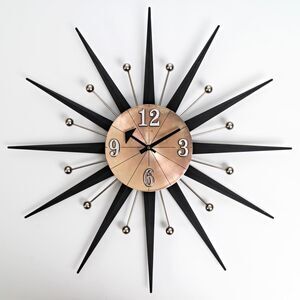 MCM Vintage 1960s 25in Tall And 25in Wide Elgin Starburst Wall Clock